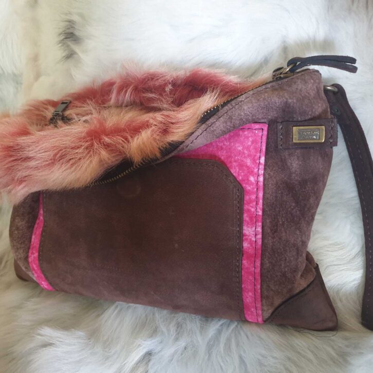 LIMITED EDITION Pink Brown Clutch 1 made 1 left